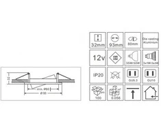 Synergy21 Synergy 21 LED Retrofit GU10 / GX5,3 Deckeneinbausatz D08-baltas