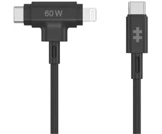 Targus Hyper | HyperJuice Silicone USB-C to USB-C and Lightning Hybrid 60W Cable
