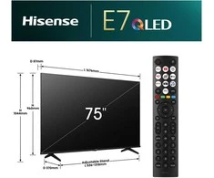 Televizorius TV Set Hisense 75E77NQ 75" 4K QLED Smart TV, HDR10+, Juodas
