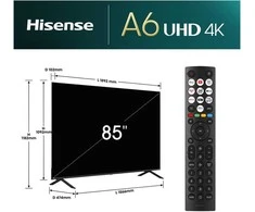 Televizorius TV Set Hisense 85E6NT 85" (3840x2160) UHD Smart TV DLED Juodas