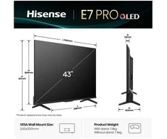 Televizorius HISENSE 43E77Q PRO 43" QLED 4K VidaaOS 144Hz Dolby Atmos