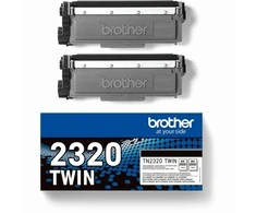 BROTHER TN2320 DVIPAKO PAKUOTI Juodas TONERIAI (BK = 2600 PUSLAPIAI/KASETĖ)