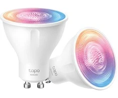 TP-Link Išmanusis „Wi-Fi“ prožektorius, pritemdomas, 2 vnt. SPECIFIKACIJOS: 2,4 GHz, IEEE 802.11b/g/n, GU10 cokolis, 220–240 V, 50/60 Hz, 350 lm, 3,7 W, 2 200 K ~ 6 500 K, 16 milijonų spalvų, spindulio kampas 40°, 4 kWh / 1000 val., tarnavimo laikas iki 15 000 val., energijos vartojimo efektyvumo klasė E. FUNKCIJOS: 16 milijonų spalvų, pritemdomas, nereikia šakotuvo.