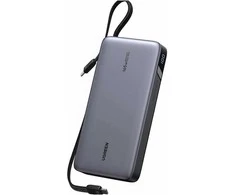 Nešiojama baterija UGREEN PowerBank, 165W, 25,000 mAh, su integruotu laidu