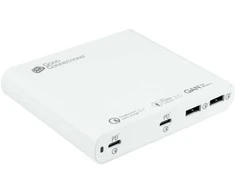 Good Connections GC USB stalinio kompiuterio greito įkrovimo stotelė 120 W GaN technologija 4 prievadų USB-C/A PD balta