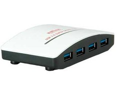 USB ŠAKOTUVAS Roline USB 3.2 Gen 1 šakotuvas, juodas ir baltas, 4 prievadai, su maitinimo šaltiniu