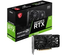 Vaizdo plokštė MSI NVIDIA GeForce RTX 3050 Ventus 2X E OC, 6 GB GDDR6, 96 bit, PCIE 4.0 16x, Dual Slot Fansink