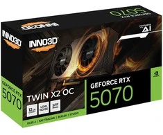 Vaizdo plokštė „Inno3D GeForce RTX 5070 TWIN X2 OC“ su NVIDIA 12 GB GDDR7 atmintimi