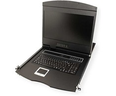 Przełącznik Value Przełącznik KVM 19, 8 portów, 48 cm (19) TFT (16:9), VGA, USB, szwajcarska klaviatūra
