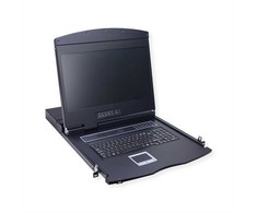 Przełącznik Value Przełącznik KVM 19, 8 portów, 48 cm (19) TFT (16:9), VGA, USB, niemiecka klaviatūra