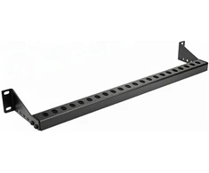 VALUE 19" Rack montierbare Kabelfhrungsschiene (horizontal), einstellbare Tiefe, 1HE, juodas