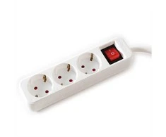 VALUE 3-fach Steckdosenleiste mit Schalter, wei, 3 m