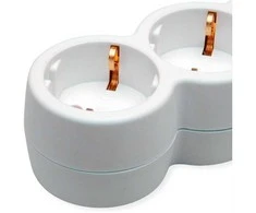 VALUE 3-fach Steckdosenleiste mit Schalter, runde Dosen, wei, 3 m
