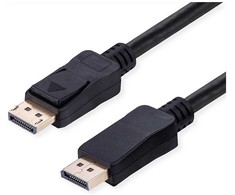 VALUE DisplayPort Kabelis, v2.1, 10K, DP ST - ST, juodas, 1 m