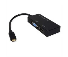 VALUE Ekranas Adapteris USB Typ C - VGA / HDMI