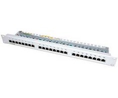 VALUE Kat.5e Class D 48.26cm 19Zoll-Patchpanel 24P geschirmt grau