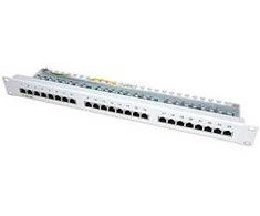 VALUE Kat.5e Class D 48.26cm 19Zoll-Patchpanel 24P geschirmt grau
