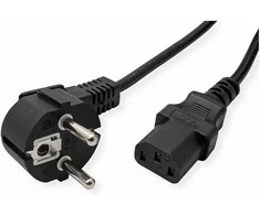 VALUE Netzkabel, CEE7/7-Stecker &amp; IEC-Buchse gerade, juodas, 3 m