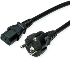 VALUE Netzkabel, IEC-Buchse &amp; CEE7/7-Stecker gerade, juodas, 1,8 m
