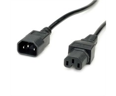 Vertė VALUE maitinimo kabelis IEC320/C14 kištukinis – C15 lizdinis maitinimo kabelis, juodas, 3 m