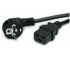 VALUE Netzkabel Schutzkontakt CEE7/7 - IEC320-C19, 16A, juodas, 0,8 m