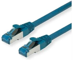 VALUE Patchkabel Cat.6A (Class EA) S/FTP (PiMF), LSOH, blau, 0,15 m