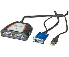 Secomp VALUE nešiojamasis VGA vaizdo skirstytuvas 2 fach 250 MHz kabelis – 14.99.3523