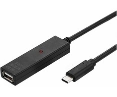 USB kabelis Value USB-A - USB-C 10m juodas