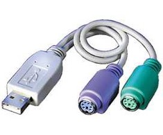 Oem Adapteris USB Value USB-A - PS/2 x2 Pilka
