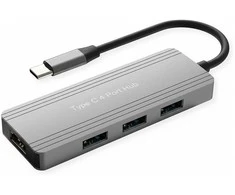 VALUE USB 3.2 Gen 1 Hub, 4fach, USB-C Anschlusskabel
