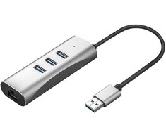 USB šakotuvas Value USB 3.2 Gen 1 į gigabito eterneto keitiklis + 3 prievadų USB šakotuvas