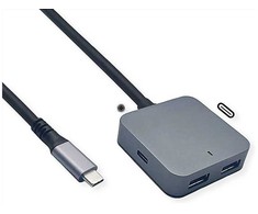 HUB USB Value VALUE Koncentrator USB 3.2 Gen 2, 4 porty (2x A + 2x C), su kablem przedłużającym, 3 m