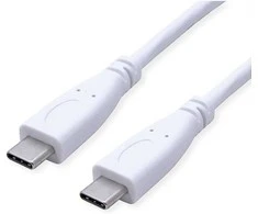 VALUE USB 3.2 Gen 2 Kabelis, C-C, ST/ST, 4K UHD-1, 10Gbit/s, Emark, 100W, wei, 0,5 m