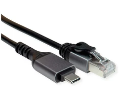 VALUE USB 3.2 Gen 2 Typ C zu Gigabit Ethernet Konverterkabel, juodas, 1 m
