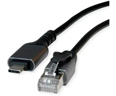 VALUE USB 3.2 Gen 2 Typ C zu Gigabit Ethernet Konverterkabel, juodas, 1 m