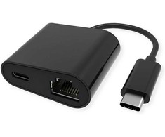 Value USB adapteris Triton USB-C - RJ-45 + USB-C, juodas (12.99.1118)