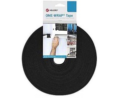 Lipni juosta „Velcro One Wrap“, 16 mm pločio, juoda, 25 m