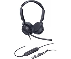 Ausinės Yealink UH42 Dual Teams USB-C/A Ausinių rinkinys su laidu su lankeliu ant galvos Połączenia/muzyka USB Type-C / USB Type-A Juodas