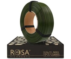 3D plastikas PET-G žalias (army žalias) 1.75mm 1kg refill pakuotė Rosa3D