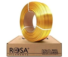 3D plastikas PLA 1.75mm 1kg refill pakuotė Rosa3D - Silk Gold