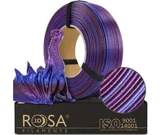 3D plastikas PLA blizgantis įvairiaspalvis (Galaxy rainbow Andromeda) 1kg refill pakuotė Rosa3D