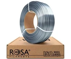 3D plastikas PLA blizgi 1.75mm 1kg refill pakuotė Rosa3D - Steel