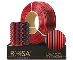 3D plastikas PLA 1.75mm 1kg refill pakuotė Rosa3D - double-sided red/juodas