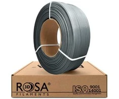 3D plastikas PLA pilka 1.75mm 1kg refill pakuotė Rosa3D