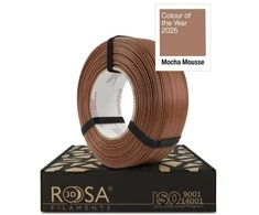 3D plastikas PLA rudas/kakavinis (Mocha Mousse) 1kg refill pakuotė Rosa3D