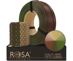 3D plastikas PLA tripusė žalia/ruda/smėlio (Army/kamufliažinė) 1.75mm 1kg refill pakuotė Rosa3D