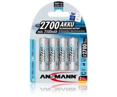 Akumuliatorius R6 (AA) 1.2V 2700mAh Ni-Mh ANSMANN (4vnt pakuotėje)