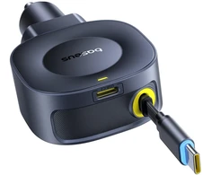 Baseus Automobilinis įkroviklis 12-24V 45W USB-C PD su ištraukiamu 0.8m USB-C laidu PrimeTrip VR2, juodas