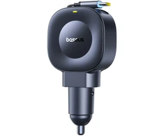Baseus Automobilinis įkroviklis 12-24V 45W USB-C PD su ištraukiamu 0.8m USB-C laidu PrimeTrip VR2, juodas