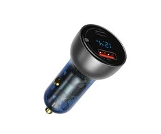 Baseus Automobilinis įkroviklis 12-24V 65W USB + 2xUSB-C QC4+ PD3.0, pilkas
